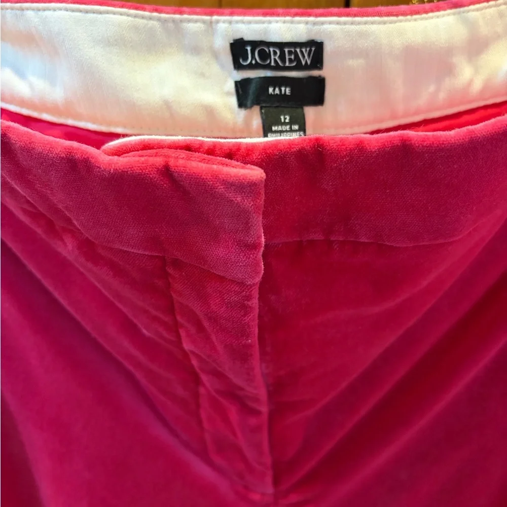 J. Crew Suit Dragonfruit Pink Velvet Featuring the Willa Blazer & Kate Trousers - Picture 13 of 16